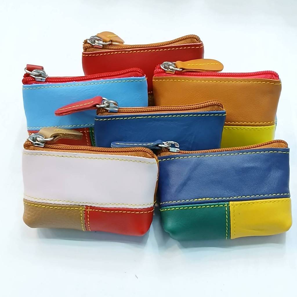 กระเป๋าหนังใส่เหรียญใบจิ๋วVer.2 ขนาด สูง7 ซม. กว้าง 10 ซม.