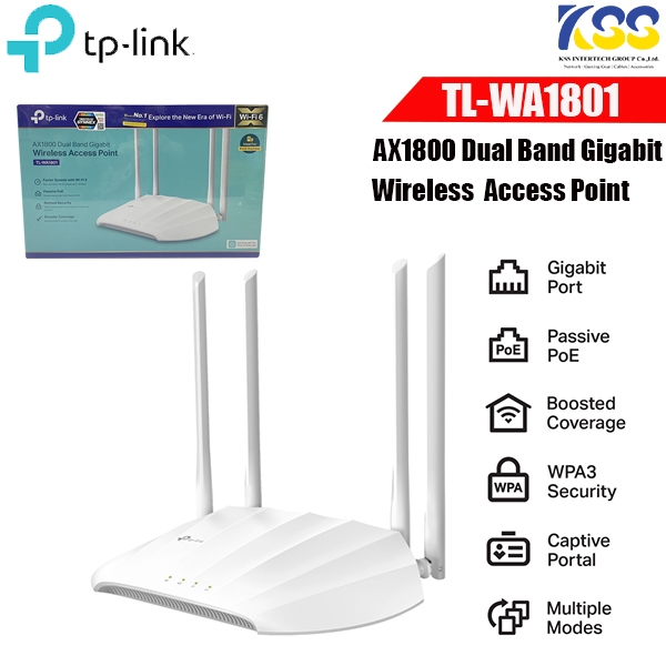 TP-Link TL-WA1801 AX1800 Gigabit Wi-Fi 6 Access Point ตัวขยายสัญญาณไวไฟ เสารับส่งสัญญาณ 4 เสา