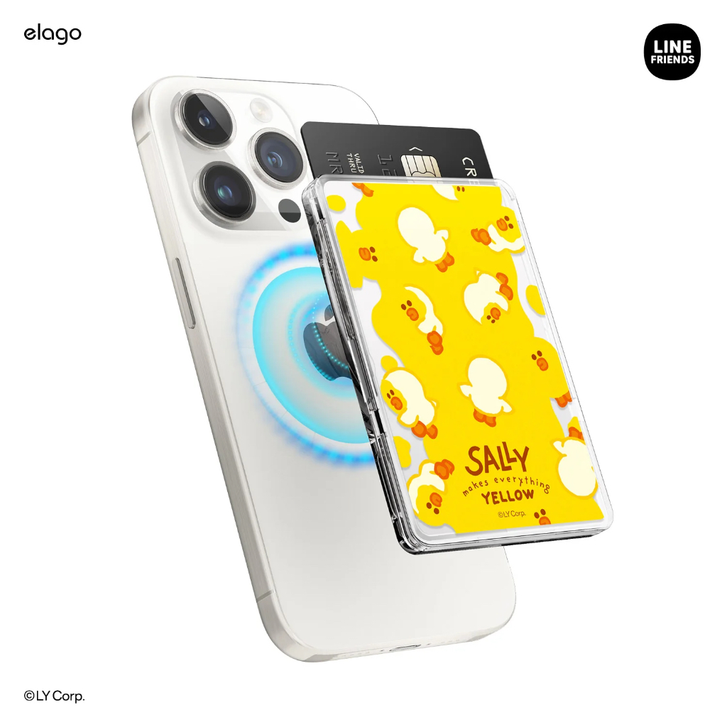 elago x LINE FRIENDS MagSafe Wallet Card Pocket [Sally] กระเป๋าใส่การ์ดติดแม่เหล็ก MagSafe