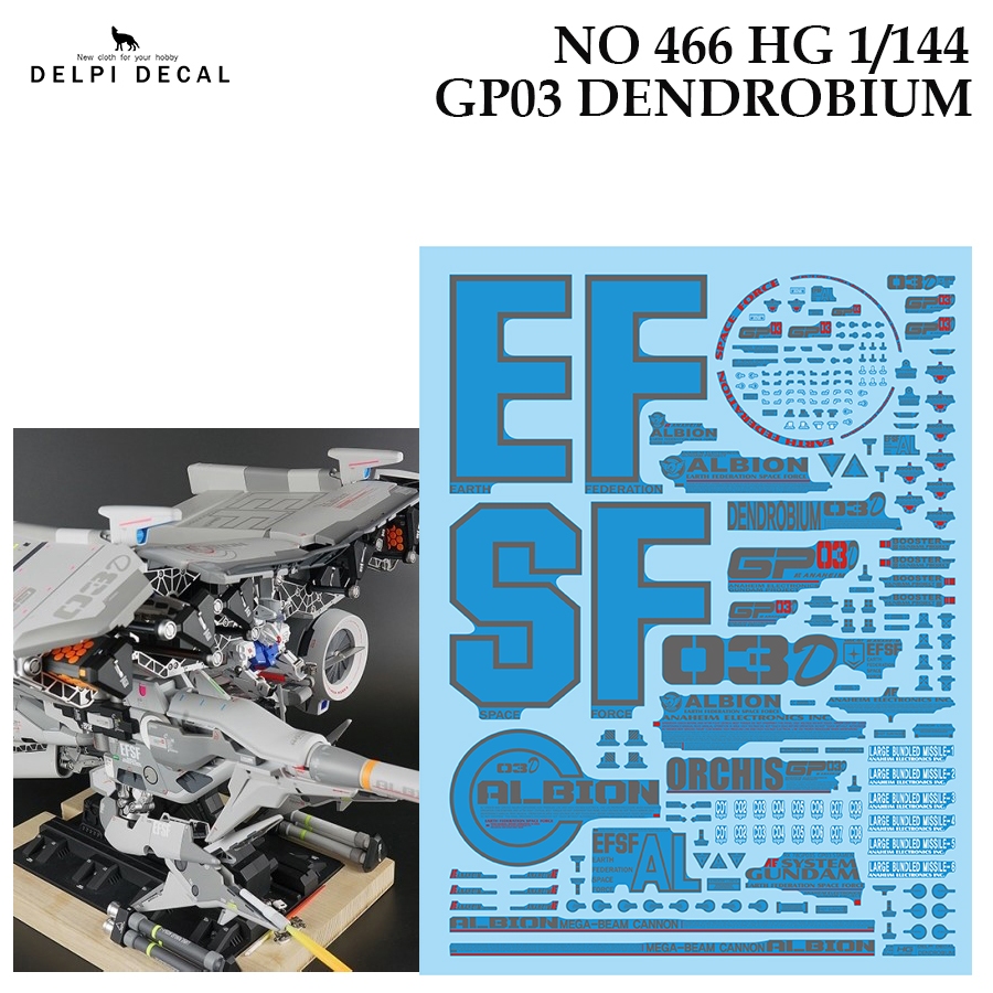 ดีคอลน้ำ [DELPI] 466 HG 1/144 GP03 DENDROBIUM GUNDAM  WATER SLIDE DECAL