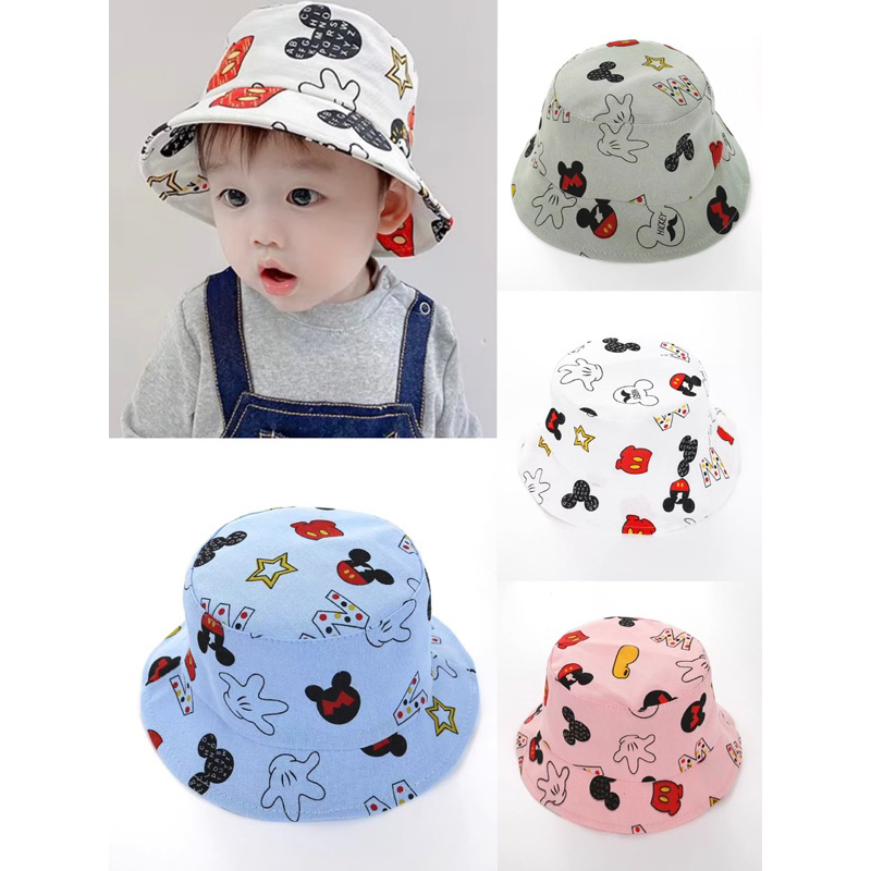 หมวกบักเก็ตเด็กเล็ก ใส่ได้ถึง 4-1 ปี มีเชือกรัดคาง กันแดด กันลม ใส่ได้ทั้งหญิงและชายค่ะ
