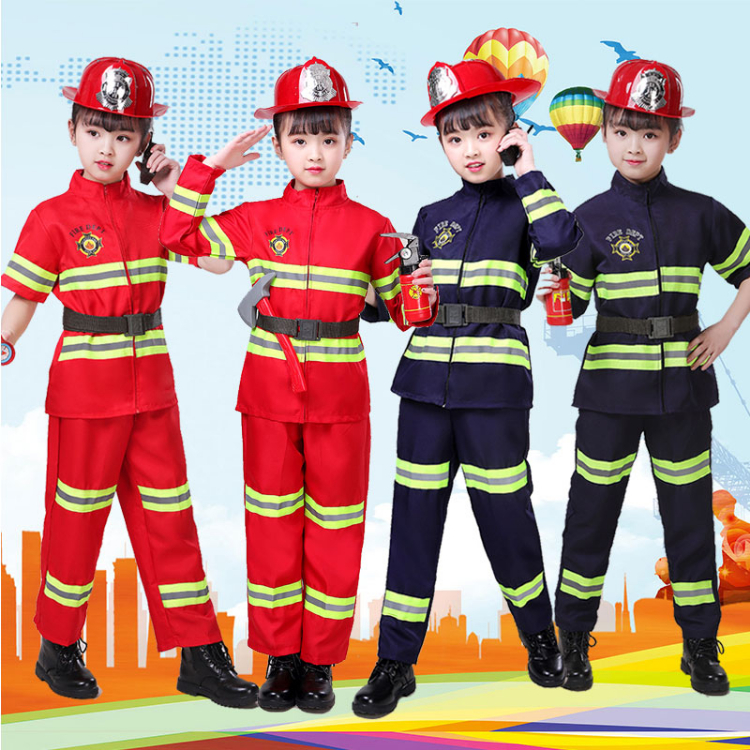 🔥🔥🔥ชุดนักดับเพลิงเด็ก (หมวกแก๊ป+เข็มขัด) ใส่สบาย ระบายอากาศได้ดี เหมาะสำหรับเด็กทุกเพศ