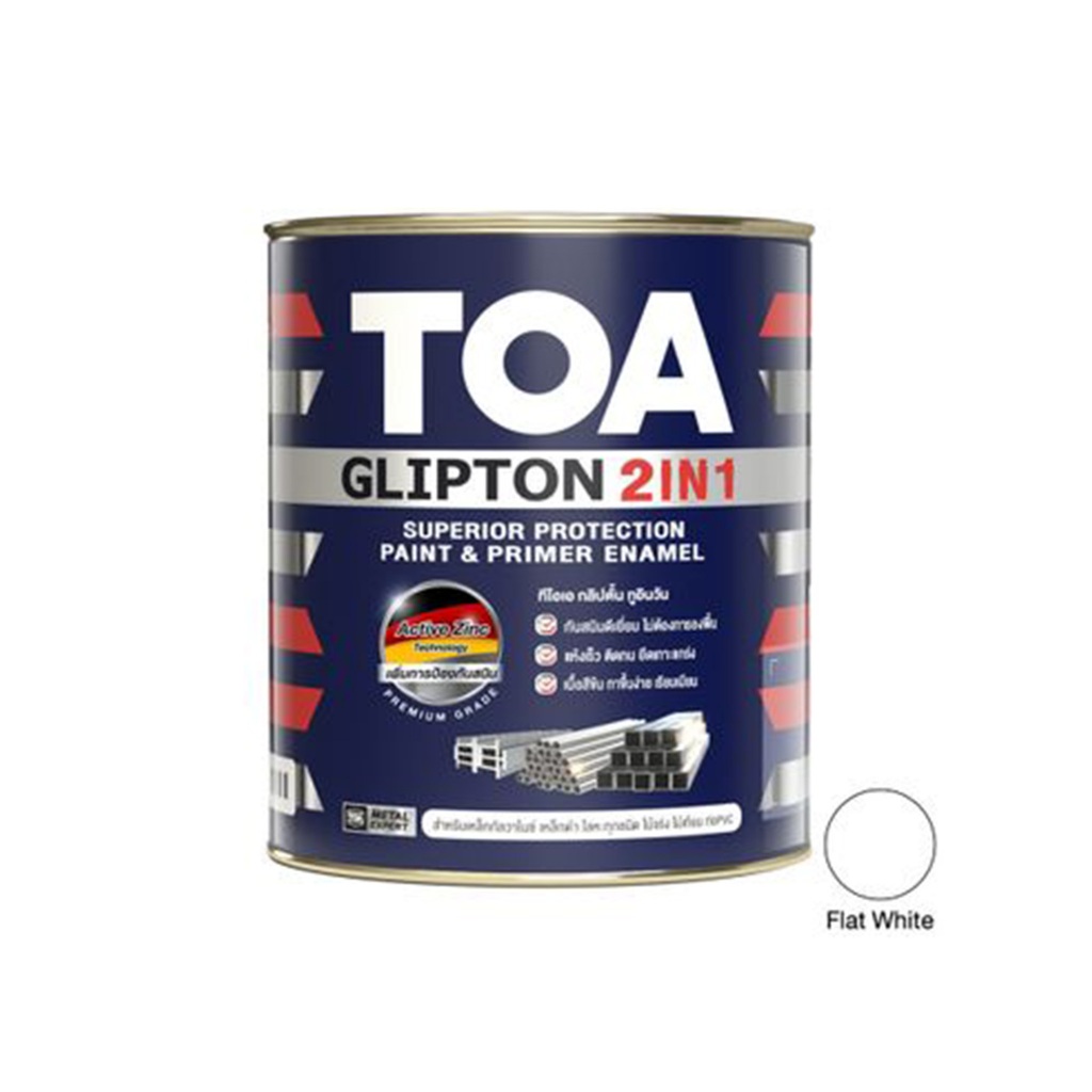TOA สีน้ำมันด้าน Glipton 2in1 #GF222 FLAT WHITE (กล)