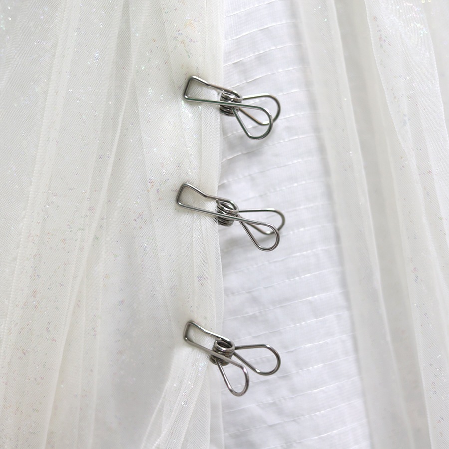 คลิปลวดสแตนเลส/คลิปสแตนเลสพร้อมคลิปตะขอ ที่หนีบผ้า ไม้หนีบผ้าสแตนเลส - 2