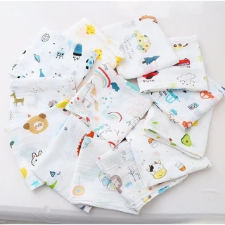 ผ้าอ้อม มัสลินแบมบู ผืนเล็ก ขนาด 70×70cm. พร้อมส่ง📌 ลายใหม่สวยๆมากมายเลือกได้ เนื้อทอสองชั้น ผ้าเช็ดปาก ผ้าซับน้ำลาย