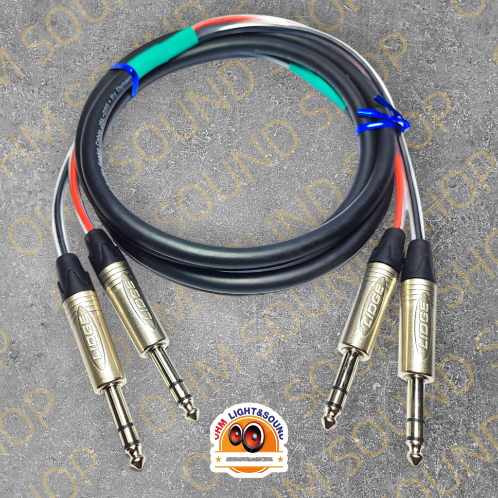 สายสัญญาณ 2 คอร์ TRS6.35 TO TRS6.35 หัวอย่างดี ห่มท่อหดทุกจุด ใส่ท่อยาง เสียง LIDGE Neutri Ampheno