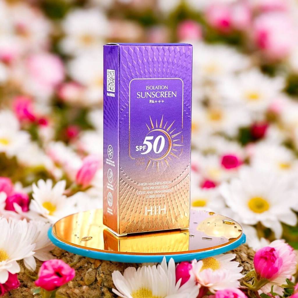 HIH ครีมกันแดดผิวหน้า SPF50 ให้ความชุ่มชื้น คุมมัน กันน้ำ ไม่เป็นคราบ เกลี่ยง่าย ซึมเร็ว ไม่เหนียวเหนอะหนะ กล่องสีม่วง