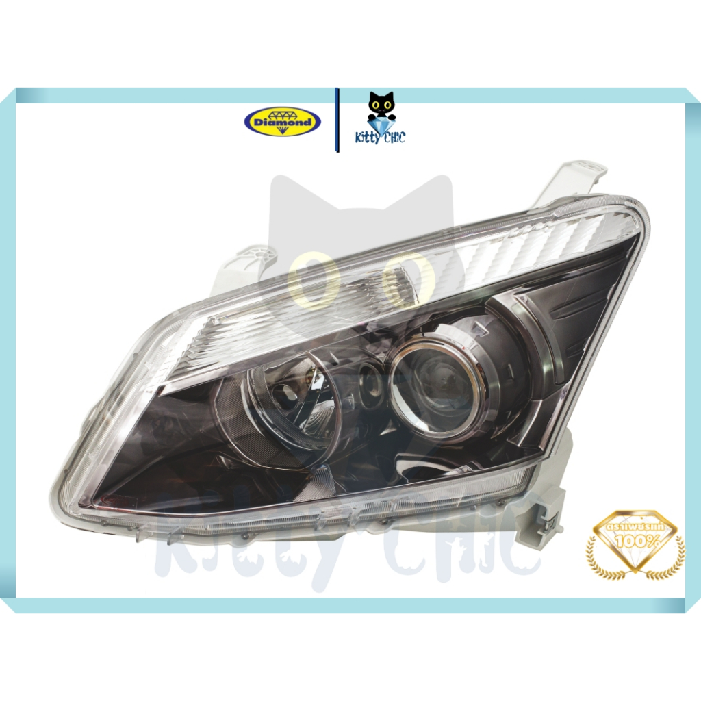 ไฟหน้า Isuzu Dmax ปี 2012 - 2016 รุ่นโปรเจคเตอร์ จานฉายดำ อีซูซุ ดีแมก ดีแม็ค ดีแม็ก Dmax D-max ไฟหน้า d max ตราเพชร ไดม