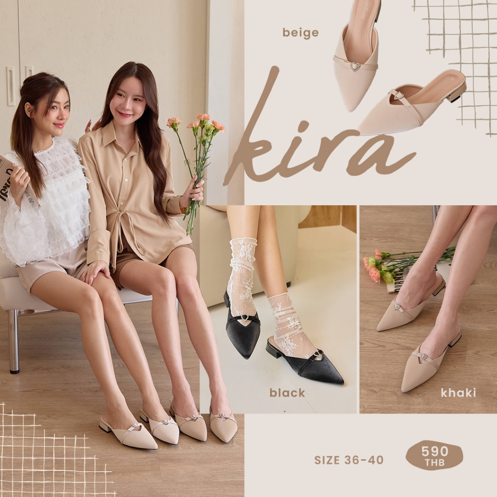 (code GORD724 ลด 100) Gordinary Kira เปิดส้นหัวใจเพชร Size 36-40 *แนะนำเพิ่มไซส์หรือเทียบชาร์ต*