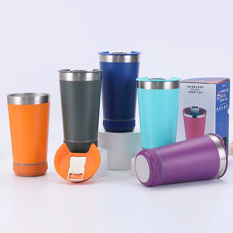 QY-1 แก้วลำโพง 500ml 2IN1 ลำโพงบลูทูธ แก้วเบียร์ . มาพร้อมลำโพงบูลทูธ ขนาด 3 วัตต์ ลำโพงบลูทูธแท้ พร้อมที่เปิดขวดอยู่บน