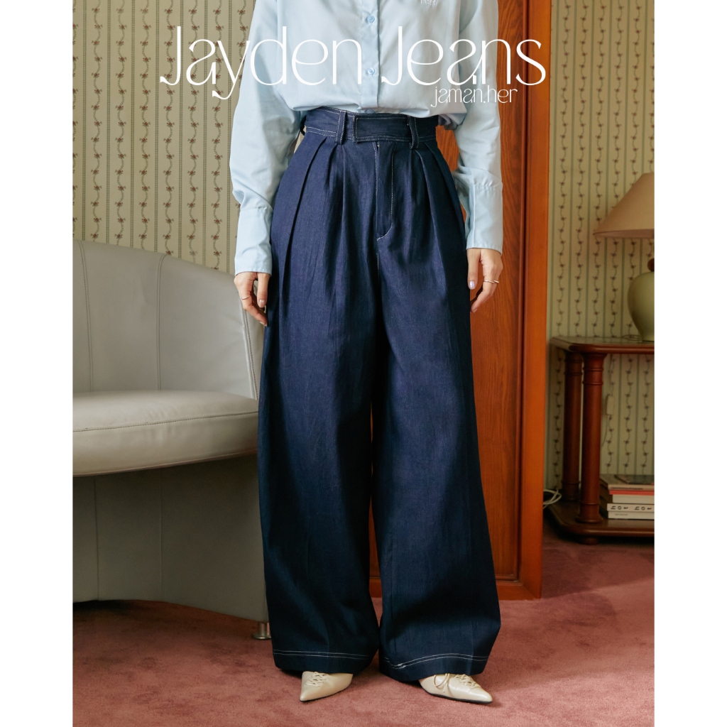 Jamanher / Jayden jeans / กางเกงยีนส์ขากระบอกกว้าง