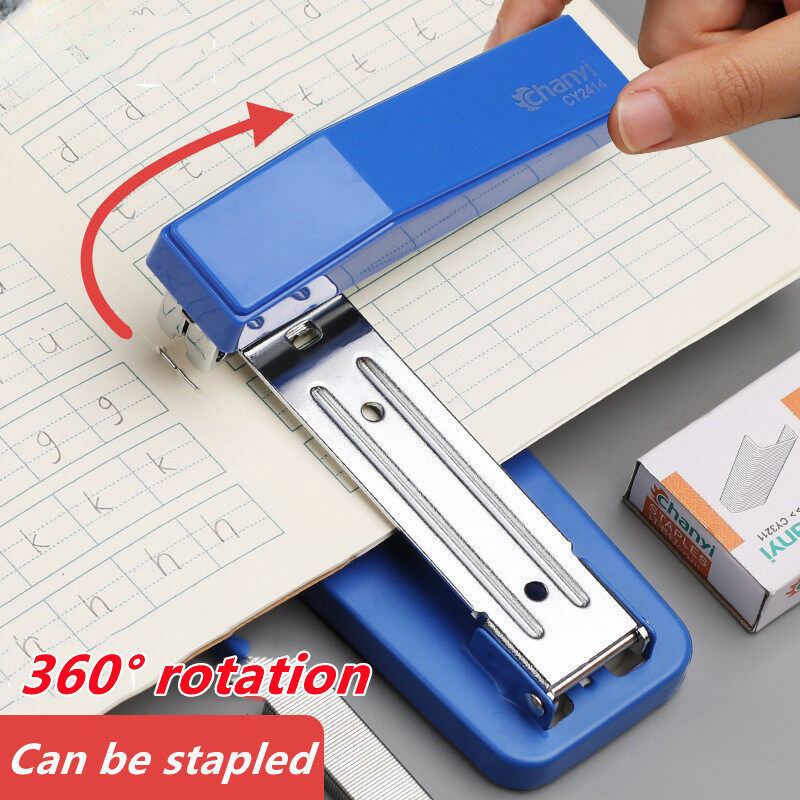ที่เย็บกระดาษ Stapler เย็บกลางหน้ากระดาษ หัวเย็บสามารถหมุนได้ 360 องศา คละสี C122