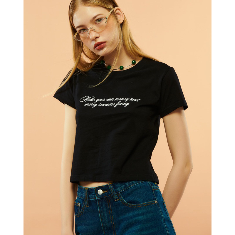 SUNNYEXPRESS101 - MAKE YOUR OWN MONEY Baby Tee เสื้อยืดครอป