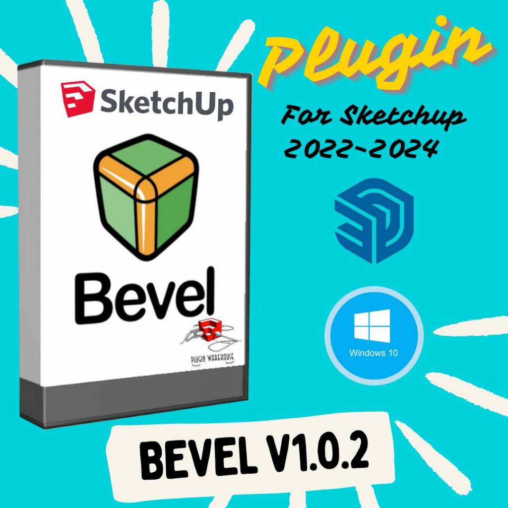 Bevel v1.0.2 ( ปลั๊กอิน-สร้างฟิลเล็ต ลบมุม chamfer ) | Plugin for Sketchup 2022-2024 | Extensions