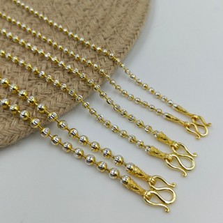 สร้อยคอ(สองกษัตริย์)เม็ดจีบหน้าขาวมีขนาด 2.5มิล 3.0มิล 4.0มิ…