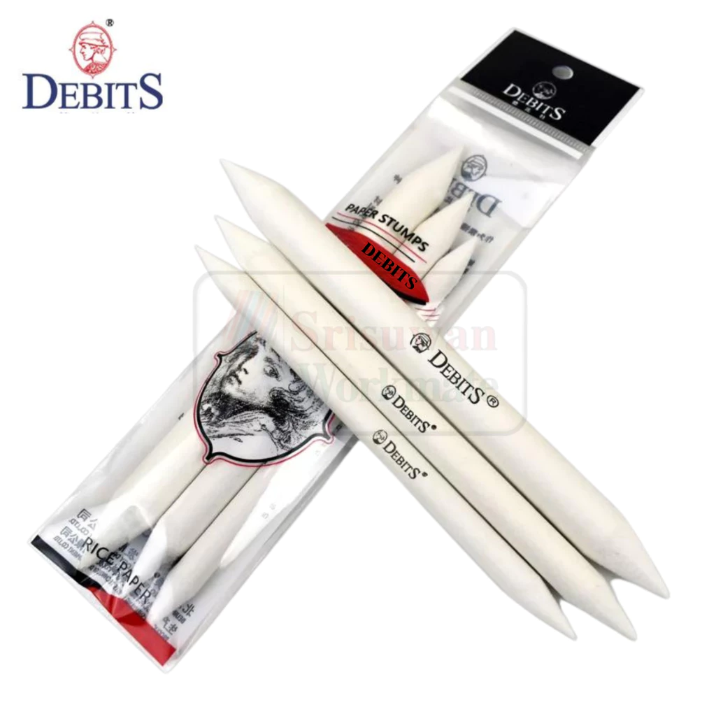 DEBITS RJ-085 Paper Stumps Blender ดินสอเกลี่ยสี ชุด 3 ด้าม ใช้เกลี่ยสี ดินสอเบนดิ้ง ชาโคลสีขาว เกลี่ยแกรไฟจ์ ชาโคล RUJI