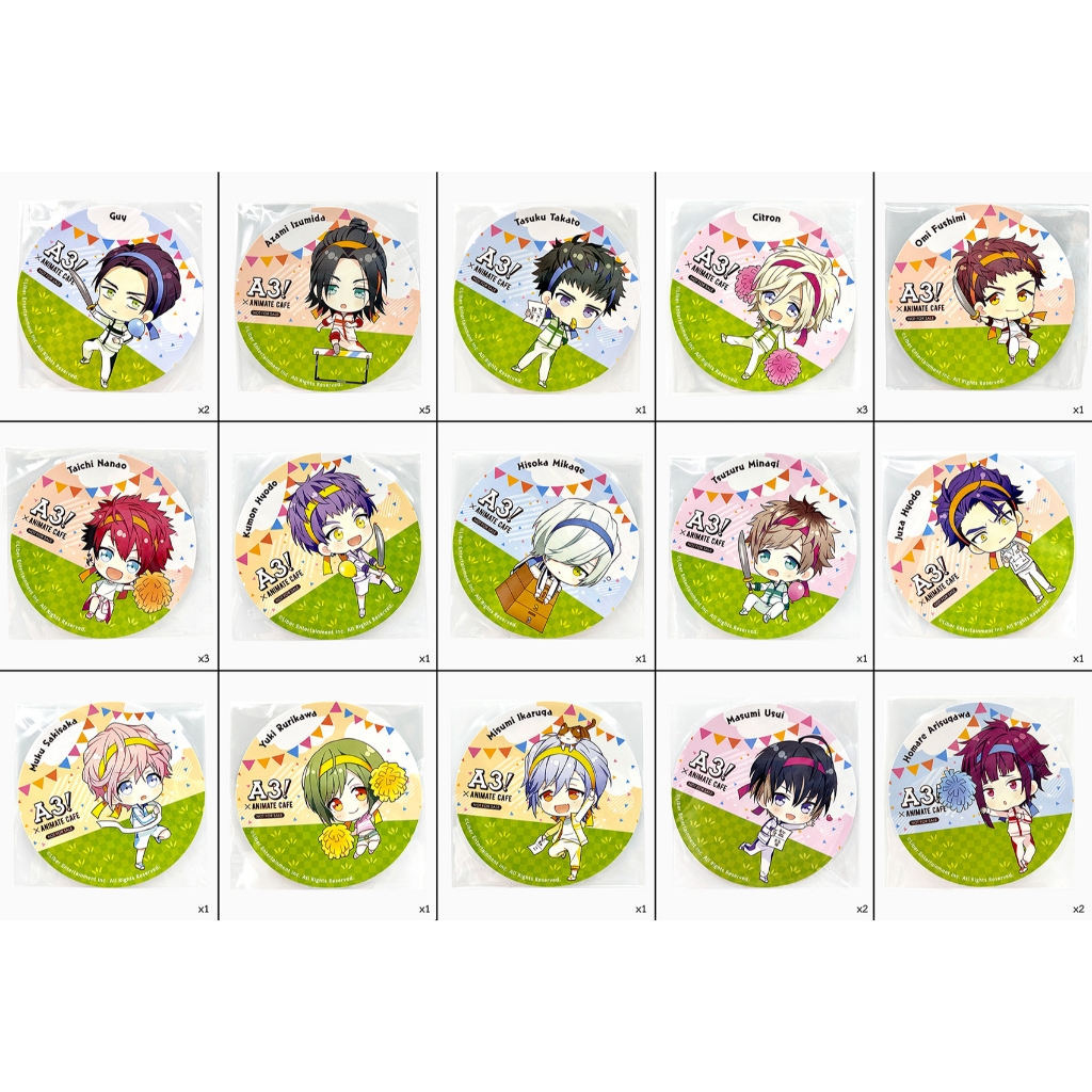 [ A3! Season Spring & Summer / Autumn & Winter - เอทรี ] ของสะสม - แผ่นรองแก้ว , coaster - animate c