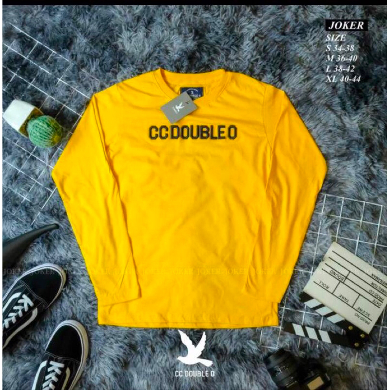 เสื้อยืด คอกลมแขนยาว ปัก CC Double O งานปักนูน