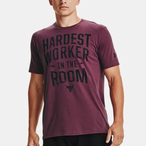 เสื้อยืด Under Armour Project Rock Hardest Worker Short Sleeve เสื้อยืด UA สินค้าแท้ 100%