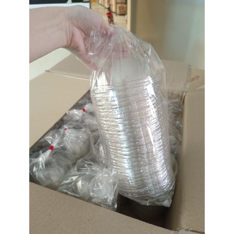 (ครึ่งลัง500ใบ)ฝาแก้วโดม ปาก 116มม. ฝาเจาะรู