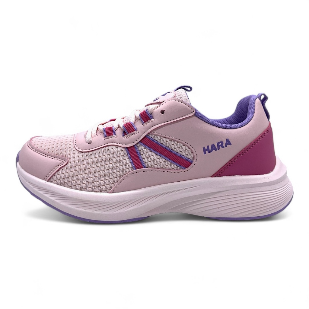 HARA Sport รองเท้าผ้าใบ รองเท้าวิ่งพื้นนุ่ม รองเท้าหญิง รุ่น J98 สีชมพู