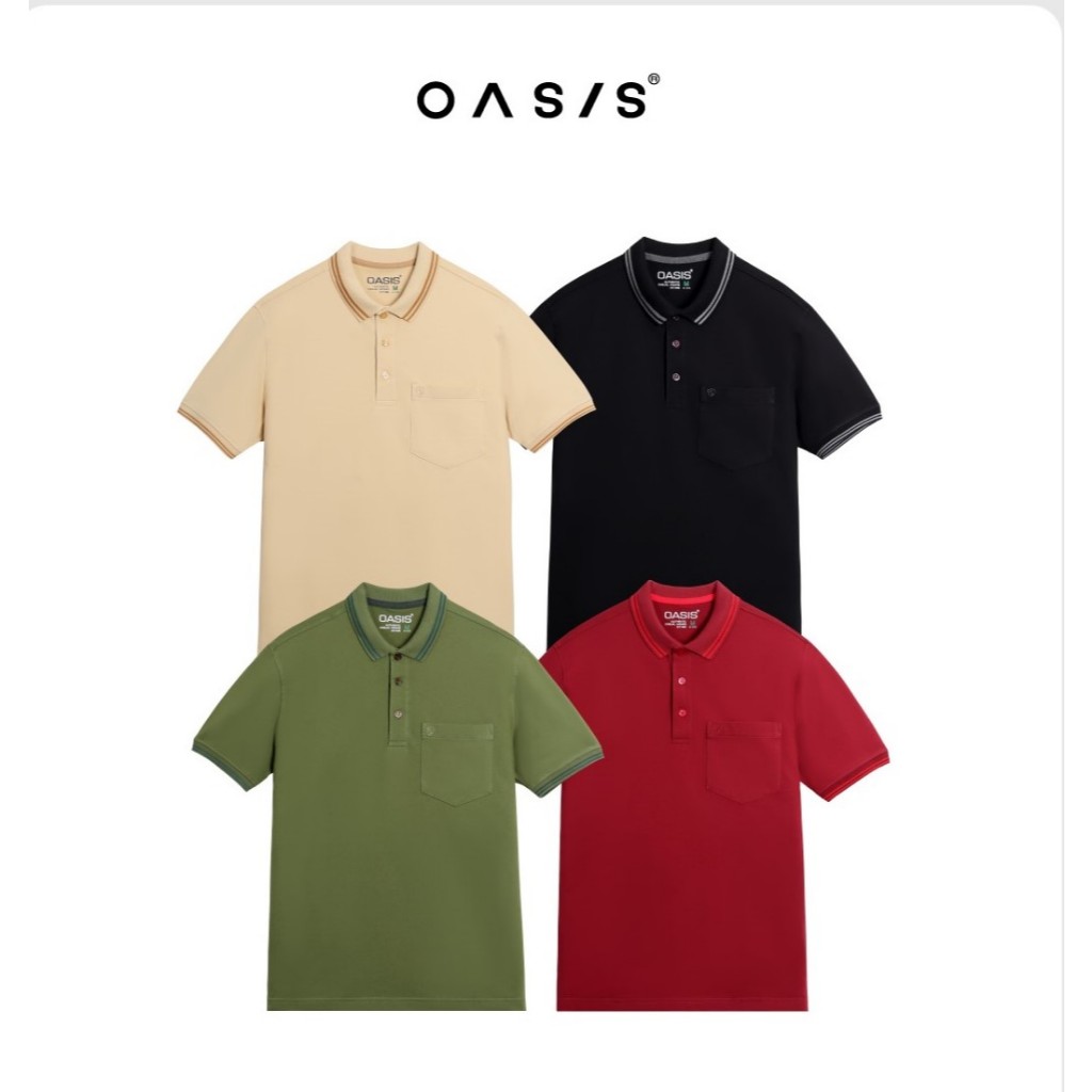ติดโปรหนุ่มไซด์ S : OASIS เสื้อโปโลผู้ชาย รุ่น MPSV-1891 เสื้อโปโลแขนสั้น ผ้าคอตตอน+สแปนเดกซ์