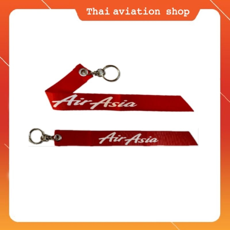 AIR ASIA ป้ายแท็ก พวงกุญแจริ้บบิน  สำหรับเกี่ยวกับหูกางเกง งานสกรีนไม่หลุดลอกง่าย สกรีนทั้งสองด้าน