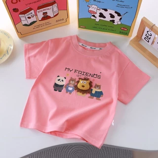 Babyonline(Y362)A5 (ส่งด่วน1วัน)เสื้อยืดคอกลมแขนสั้นสำหรับเด็กลายการ์ตูนสุดน่ารัก ผ้าฝ้าย นิ่ม ระบายอากาศ