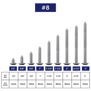 IEPERNG สกรูเกลียวปล่อย #8 100 ตัว/ถุง หัวแพน แฉก P+(PD) น็อต เกลียวปล่อย Tapping Screw