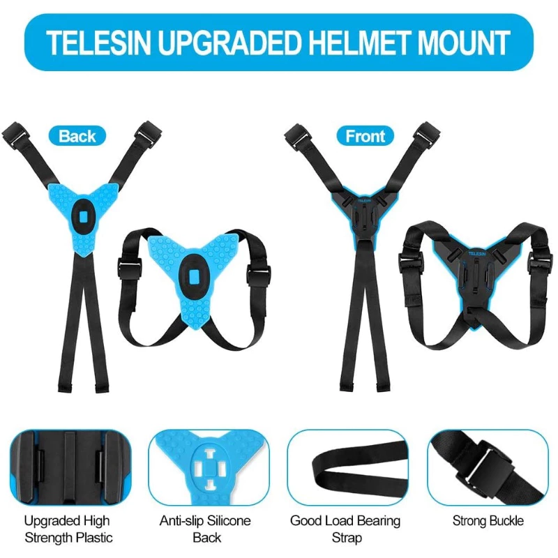Telesin GoPro / DJI / Insta360 Motorcycle Helmet Strap Mount ที่ยึดติดหมวกกันน็อค thumbnail 4