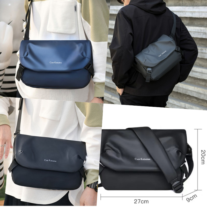 กระเป๋าสะพายข้าง กันน้ำ มี3สี กรม/เทา/ดำ