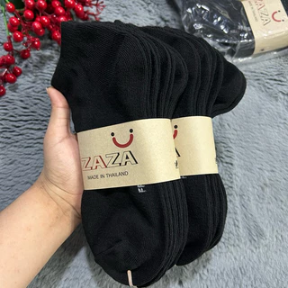 Zaza ถุงเท้าข้อสั้นสีพื้นข้อสั้น 1แพ็ค12คู่มี สีดำ สีเทา สีน้ำตาล สีขาว ขนาดฟรีไซส์ ผู้หญิงผู้ชายใส่ได้ผ้าหนาดีจ้า