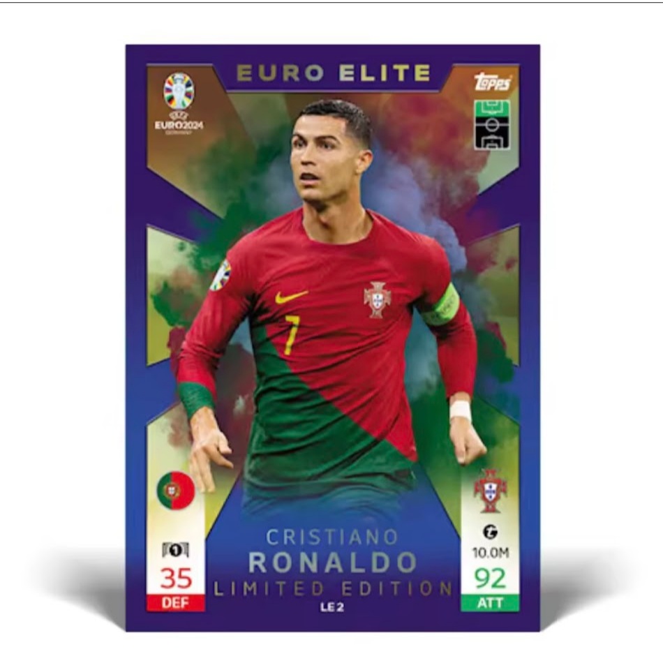 การ์ดนักฟุตบอล CRISTIANO RONALDO / Topps Match Attax UEFA EURO 2024  +FREE GIFT