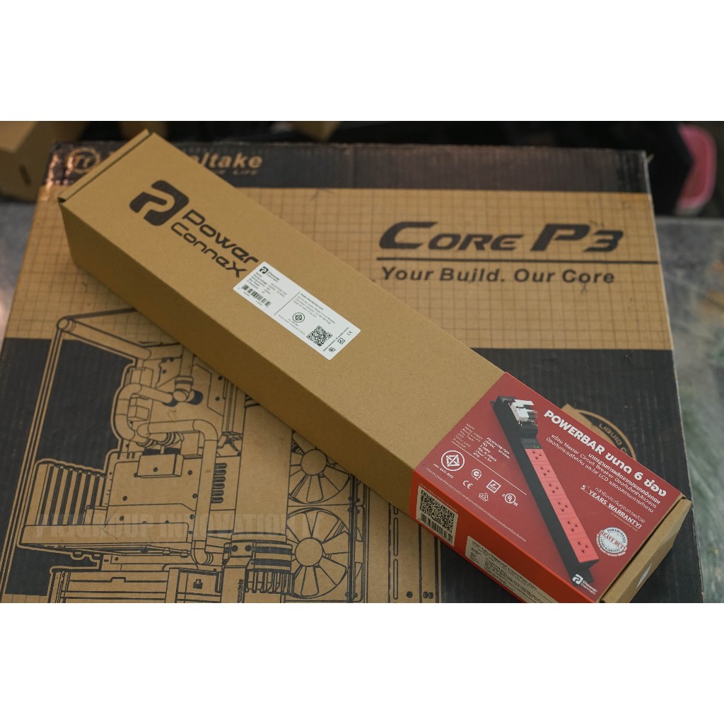 PowerConneX ปลั๊กไฟ ( PXC5PHTNB-TS06) มาพร้อมเต้าเสียบมาตรฐาน มอก. 6 ช่อง  มีแผ่นกั้นการสัมผัสโดนภาย