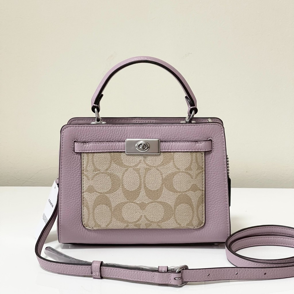 💜COACH MINI LANE TOP HANDLE IN SIGNATURE CANVAS 💜