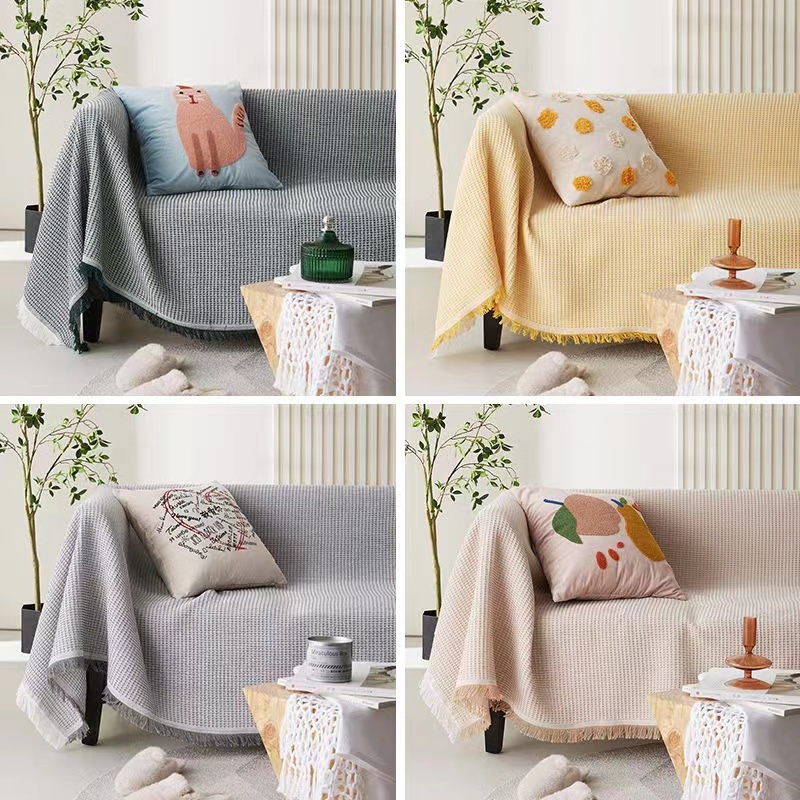 ผ้าคลุมโซฟา 1/2/3ที่นั่ง ผ้าป้องกันรอยขีดข่วน กันฝุ่น สไตล์🌸180*230ซม.ตกแต่งห้อง ตกแต่งบ้าน