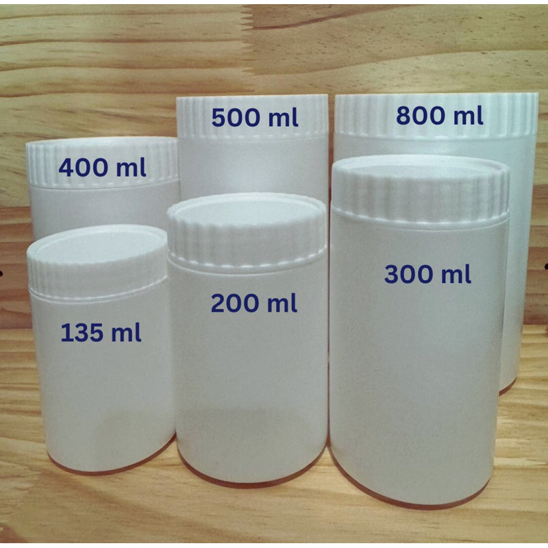 (แพ็คละ 10 ใบ) ฝาหยัก กระปุกพลาสติก ขนาด 135 ml, 200 ml, 300 ml, 400 ml, 500 ml, 800 ml
