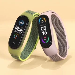 สายรัดแบบสปอร์ตสำหรับ Xiaomi Mi Band 3 4 5 6 7 8 สายรัดไนลอนระบายอากาศทดแทนสำหรับ Mi Band 9/10