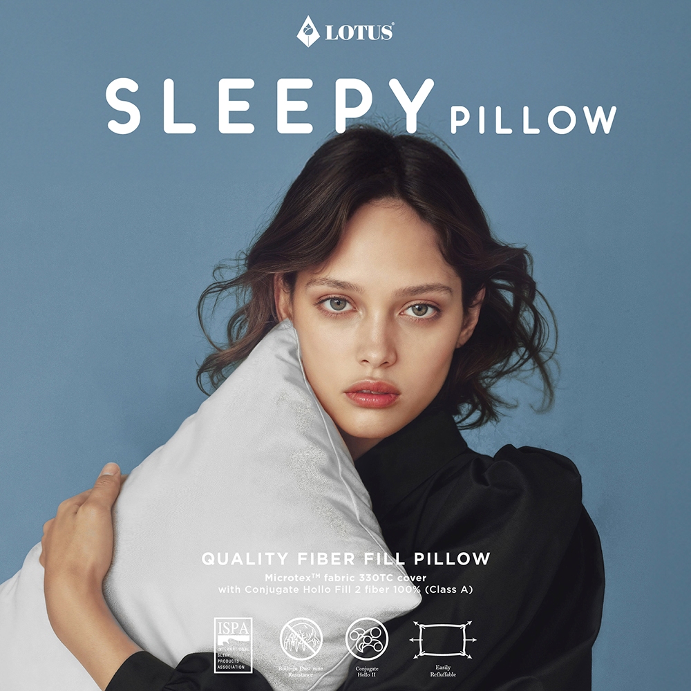 LOTUS หมอนหนุนเพื่อสุขภาพ รุ่น Sleepy ป้องกันไรฝุ่น ใยสังเคราะห์