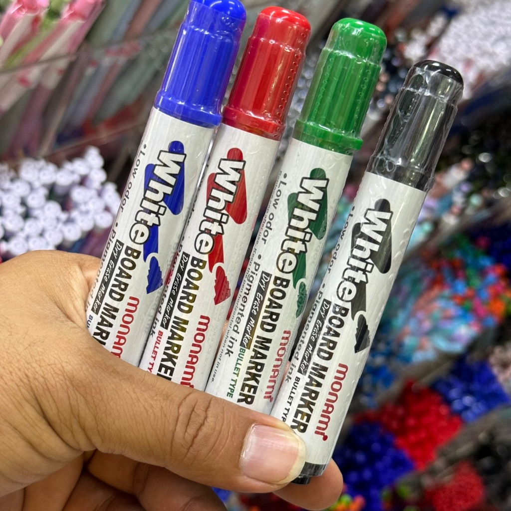 ปากกาไวท์บอร์ด White Board Marker แยกด้าม 1 ด้าม Monami BM-500S หมึกน้ำเงิน ดำ แดง เขียว