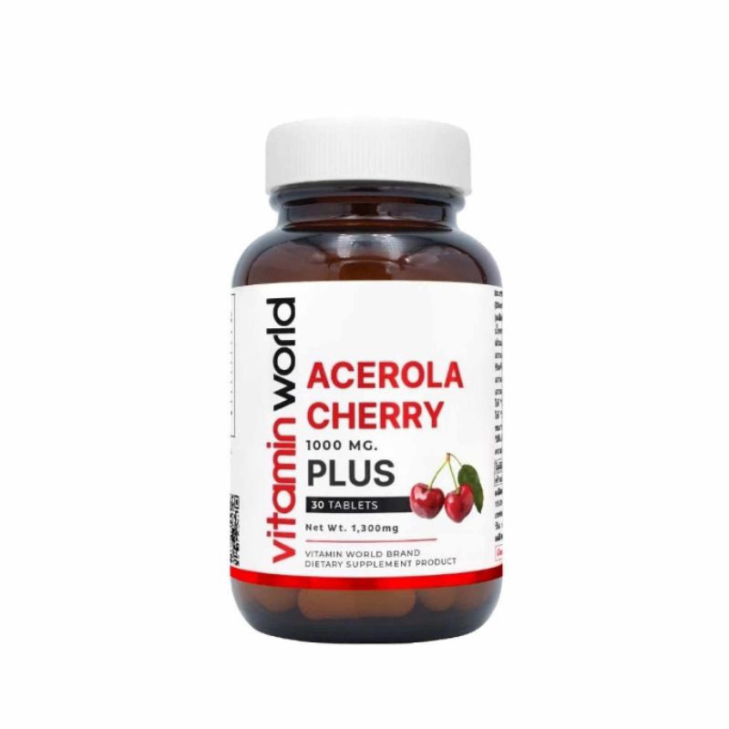 Acerola Cherry 1000 MG. Plus Vitamin C Vitamin World ซิงค์