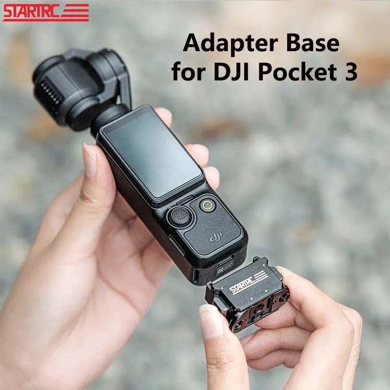 STARTRC Adapter Bracket Base for DJI OSMO Pocket 3 Quick Adapter Mounting with 1/4 Screw Ports