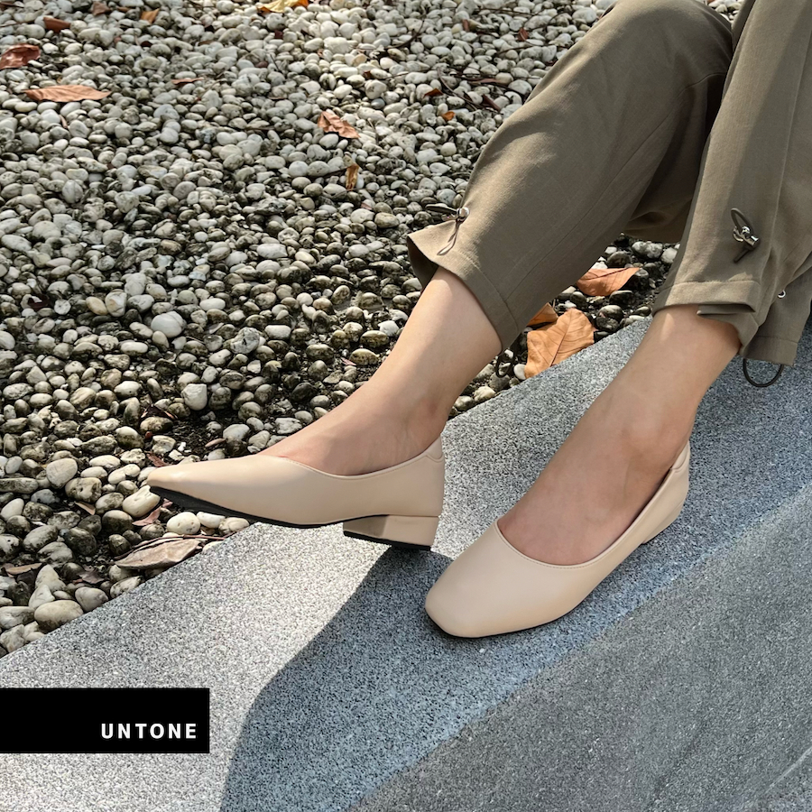 [เปลี่ยนไซส์ไม่ได้!!!!] หัวตัด 1 นิ้ว สีเบจ รองเท้าคัชชูไซส์เยอะ 35-46  [Beige SQ1] UNTONE AS10LBP ราคา ถูกที่สุด ดีลบีเคเค แกลเลอรีภาพที่ 4