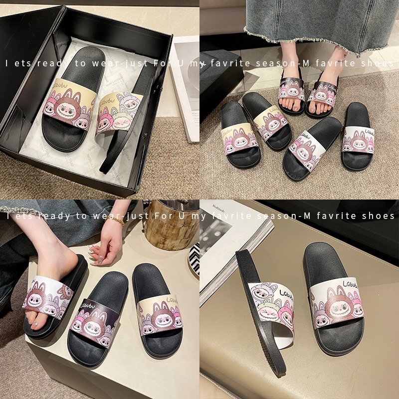 พร้อมส่งจากไทย【TX-6688】 รองแตะกันเหม็น กันลื่นกันน้ำแต่ลายน้องลาบู้ไม่มีไม่ได้แล้ว