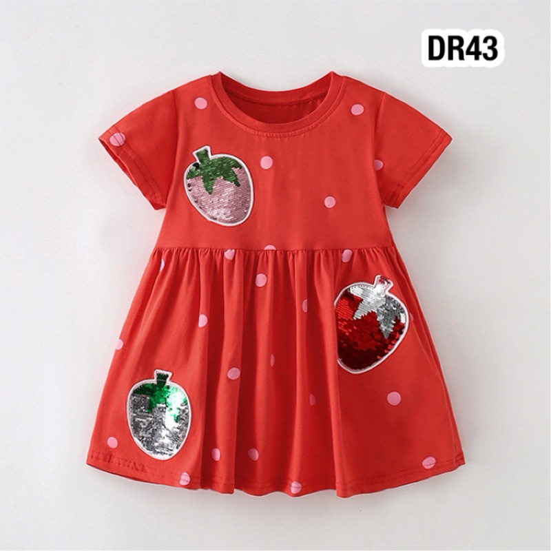 พร้อมส่งจากไทย ชุดเดรสเด็กผ้านิ่มใส่สบาย งานคุณภาพ แบรนด์ Malwee DR43