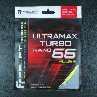 เอ็นแบดมินตัน Felet Ultramax Turbo Nano 66 Plus+ (0.66มม.) สินค้าลิขสิทธิ์แท้ 100%