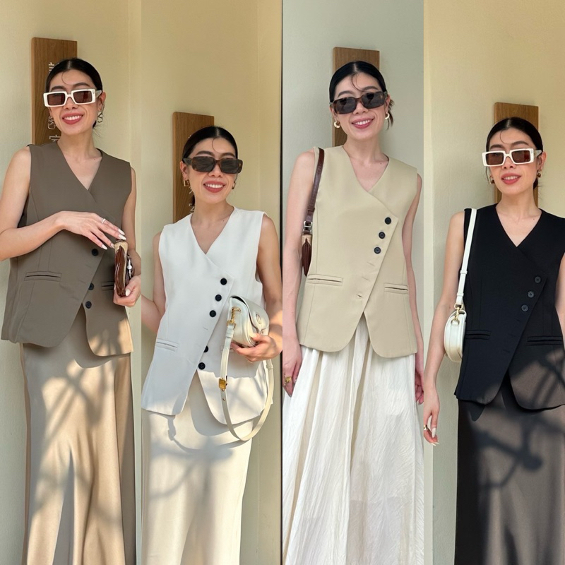 เปิดพรี 5188# NEW DROP Korean Sleeveless Vest Blazer 550฿ งานคุณภาพราคาหลักร้อยคุณภาพหลักพัน