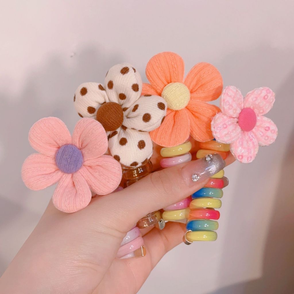 ยางรัดผมเด็ก แบบถัก รูปผีเสื้อ สีสดใส - รูปที่ 3