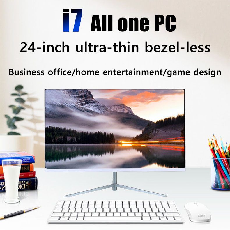 All in one PC คอมพิวเตอร์ Intel Core i7 24 inch HD screen 512G SSD Windows 11 ฟรี เมาส์และคีย์บอร์ด