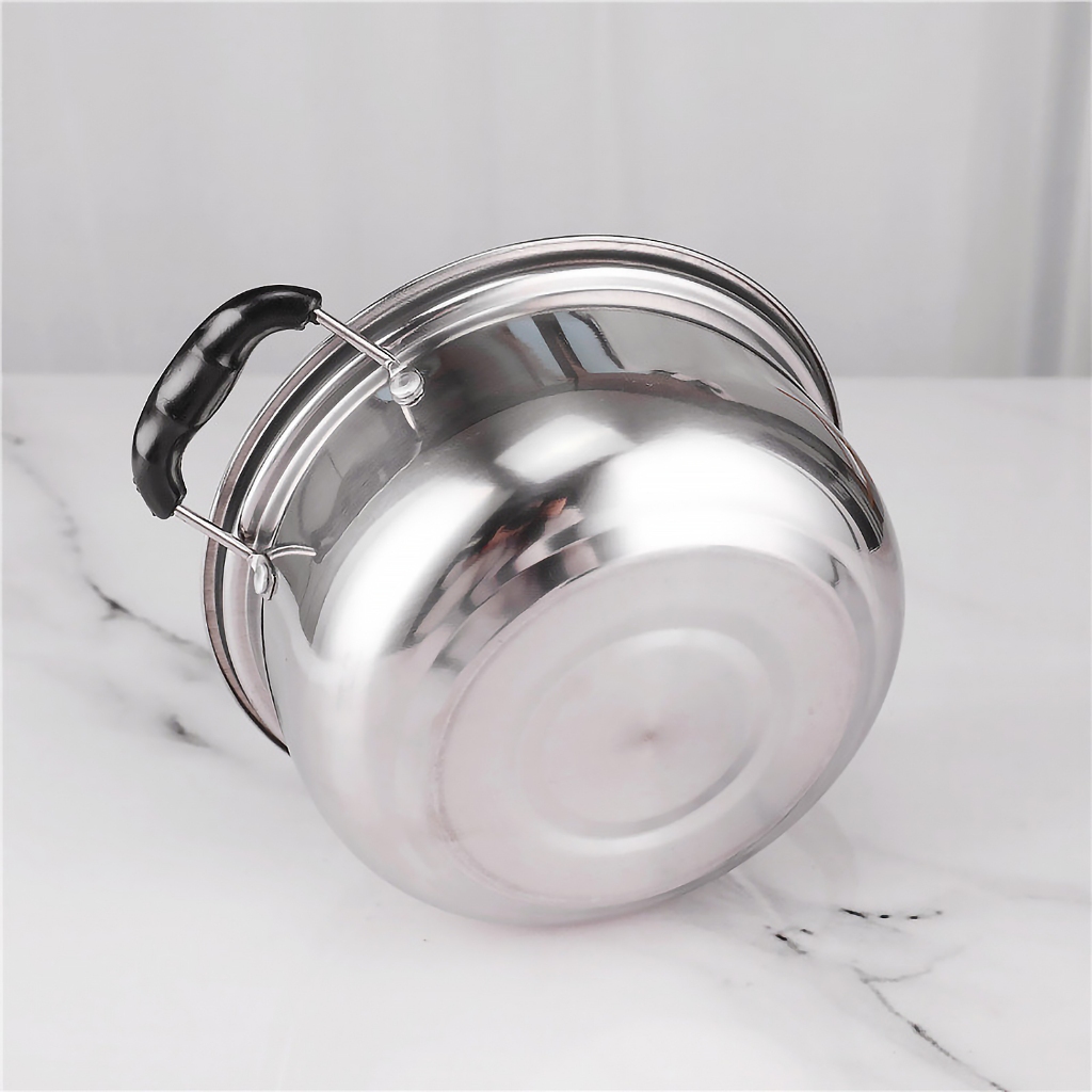 หม้อสแตนเลส เซ็ต5ชิ้น 5ขนาด 16/18/20/22/24 cm พร้อมฝาแก้ว หม้อทำอาหาร หม้อหุงต้ม หม้อแกง - รูปที่ 7